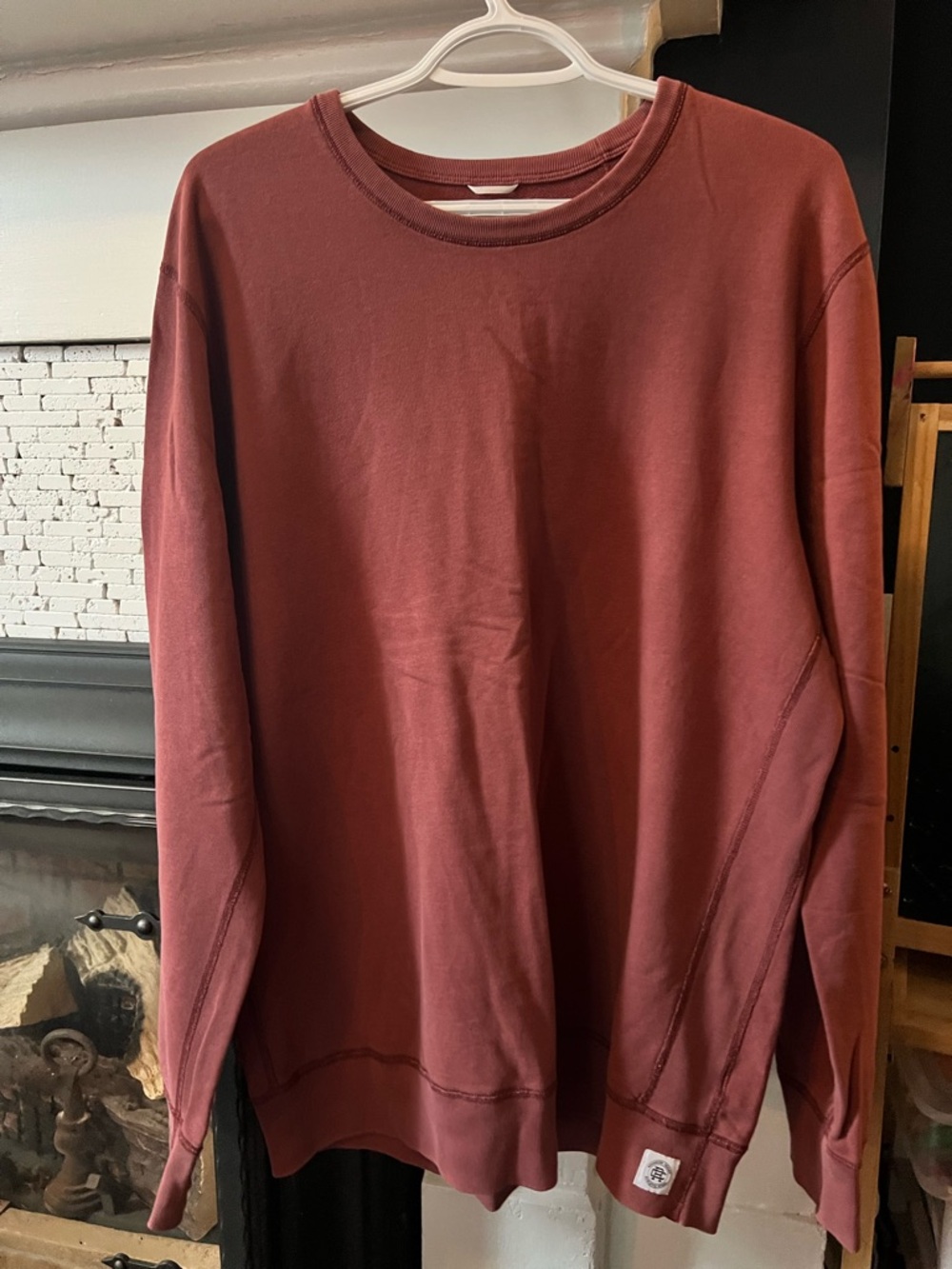 Reigning Champ Men's Crewneck Sweatshirt in Burgundy